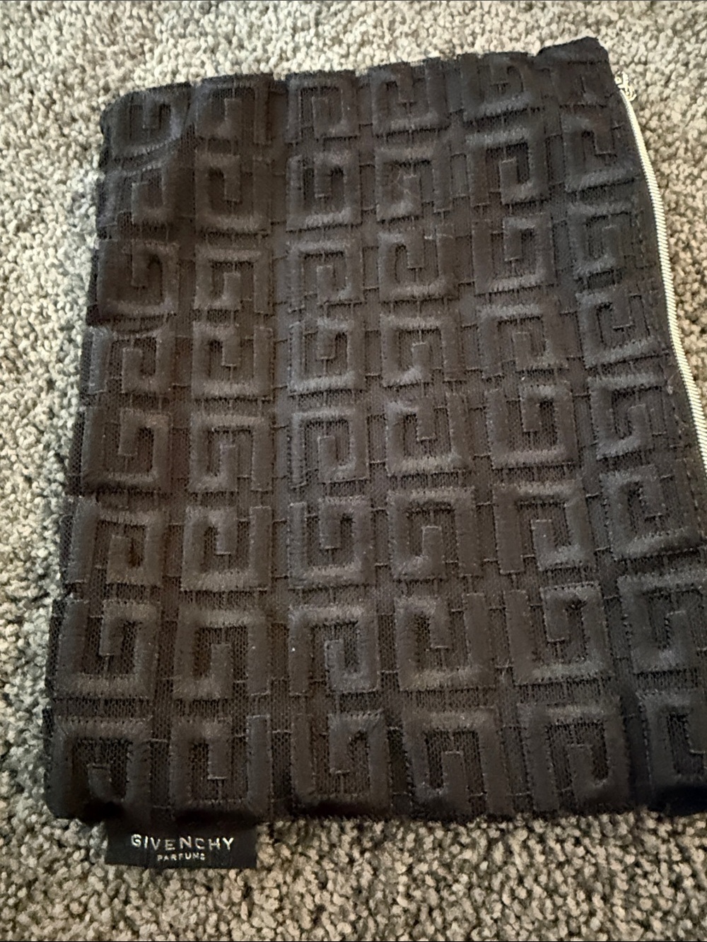 Givenchy Black Embossed Logo Zip Pouch - Picture 2 of 3